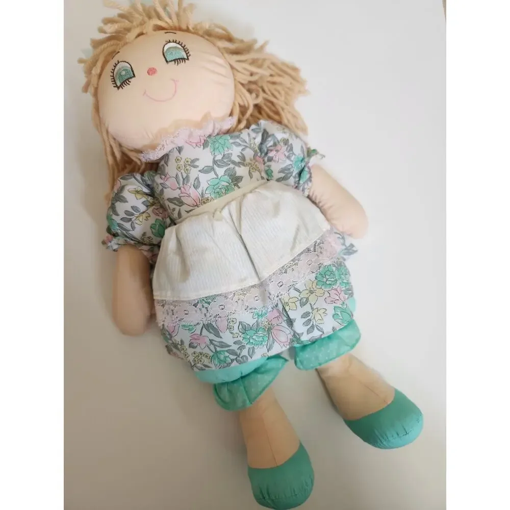 Vintage 1980s Commonwealth soft plush doll with dress 16